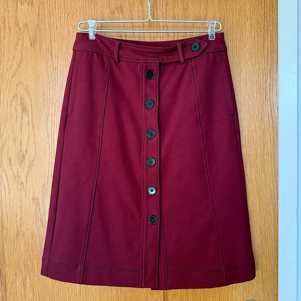 Loft A-line button front skirt